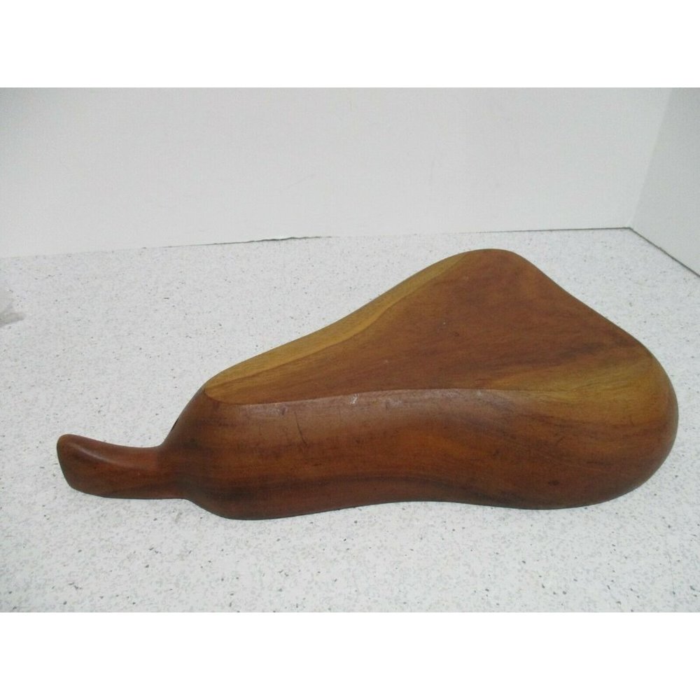 *Vintage RETRO 'Monkey Pod Wood' Pear Shape Serving Tray Candy Dish - Picture 6 of 7